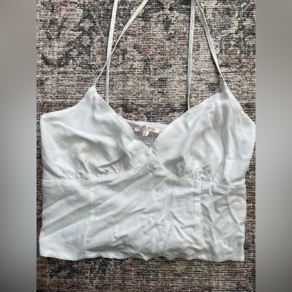 Pacsun Little Miss White Tie Strap Crop Top